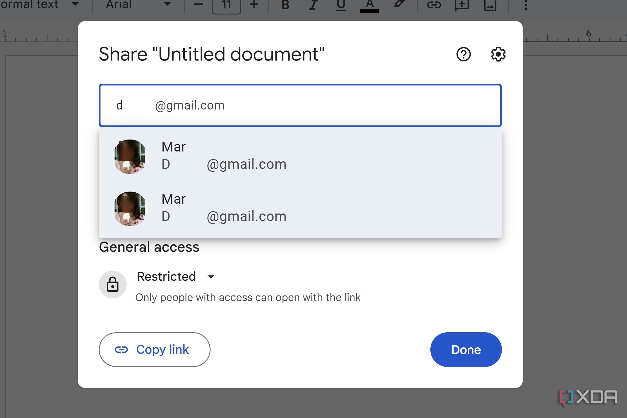 Docs contact integration