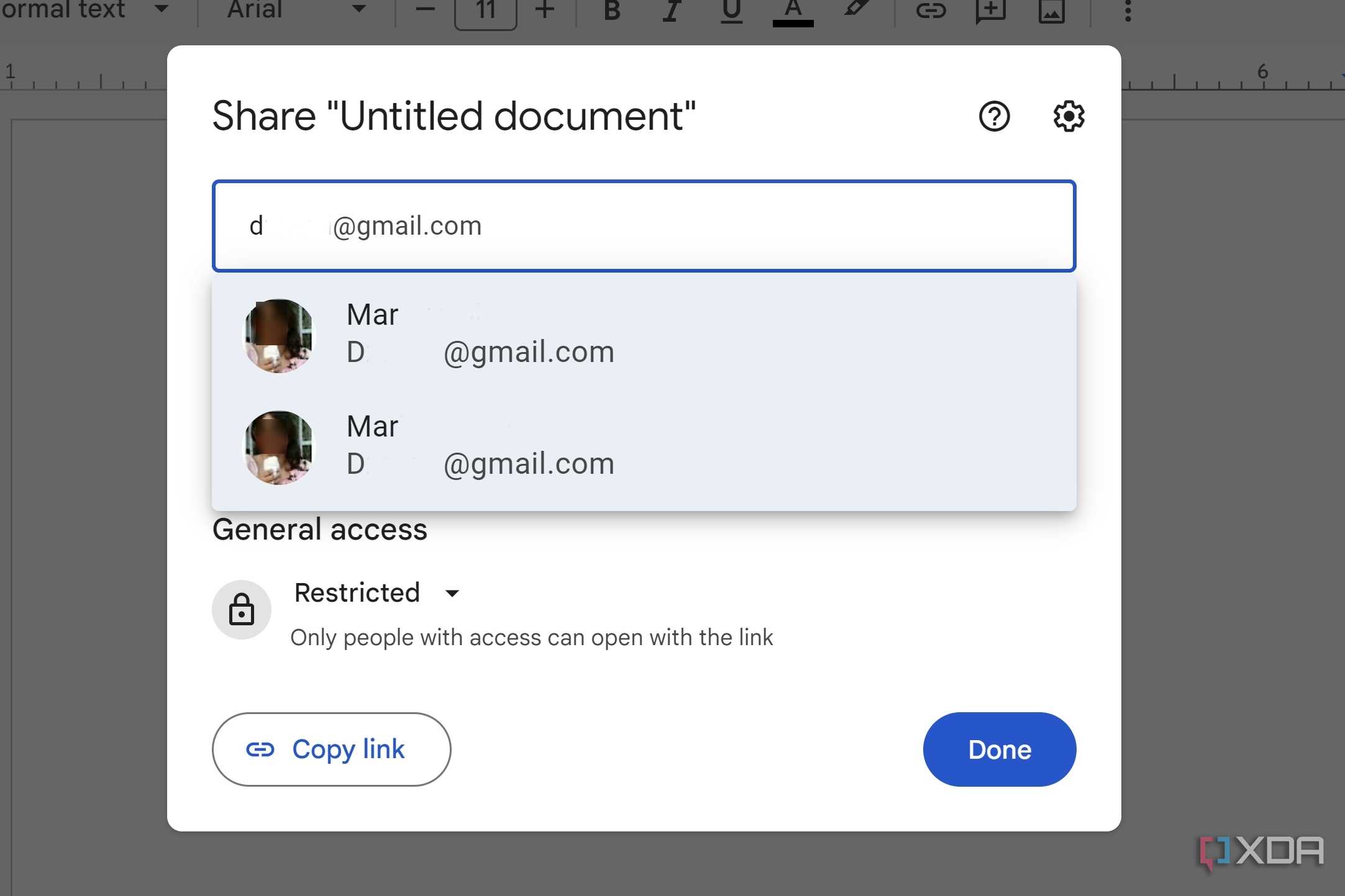 Docs contact integration