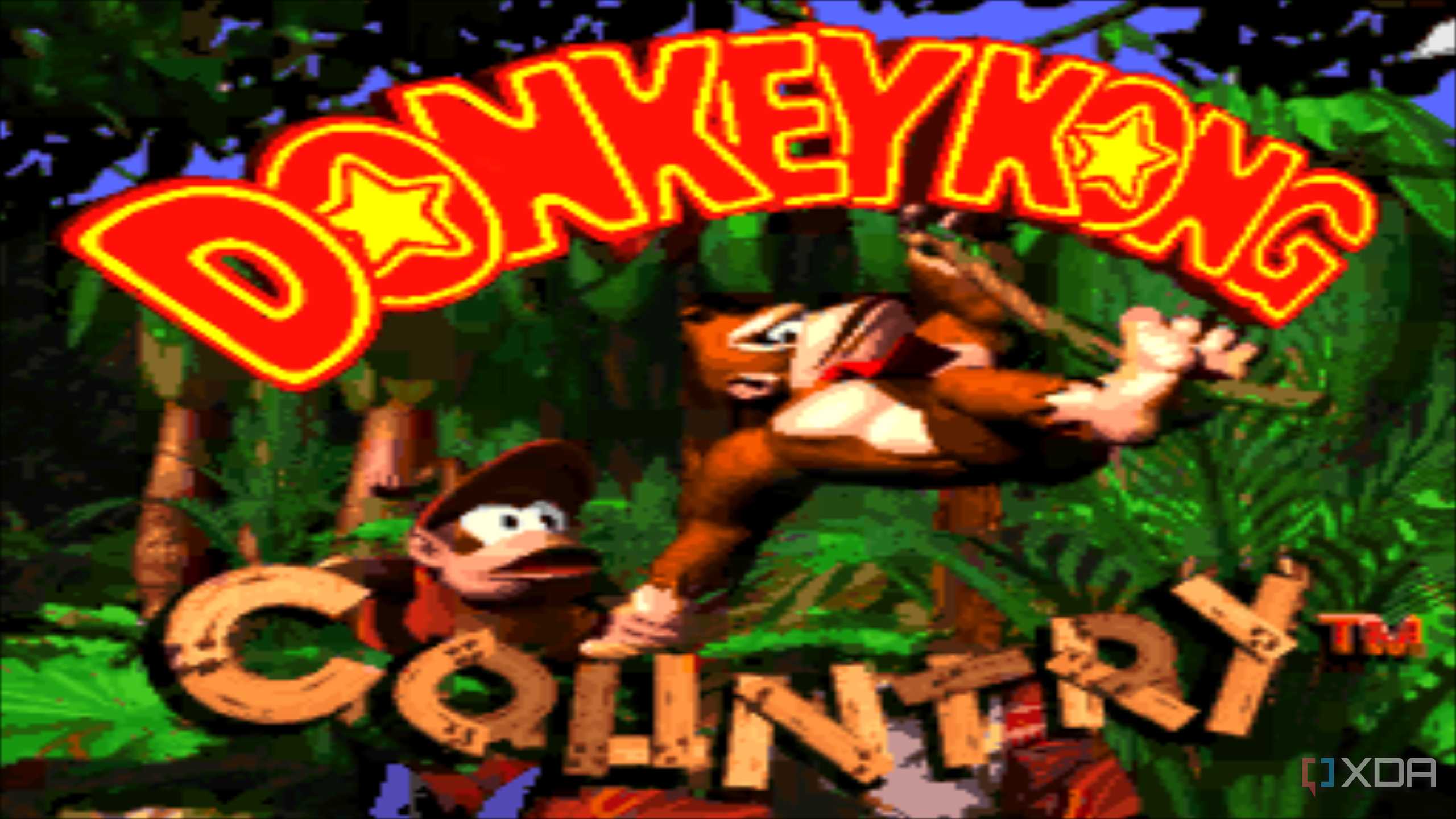 A screenshot from the 1994 SNES game Donkey Kong Country.