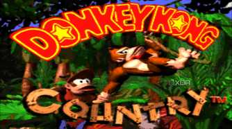 A screenshot from the 1994 SNES game Donkey Kong Country.