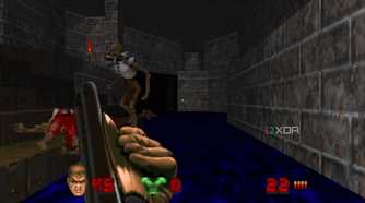 A screenshot from the modern Unity remaster of Doom.