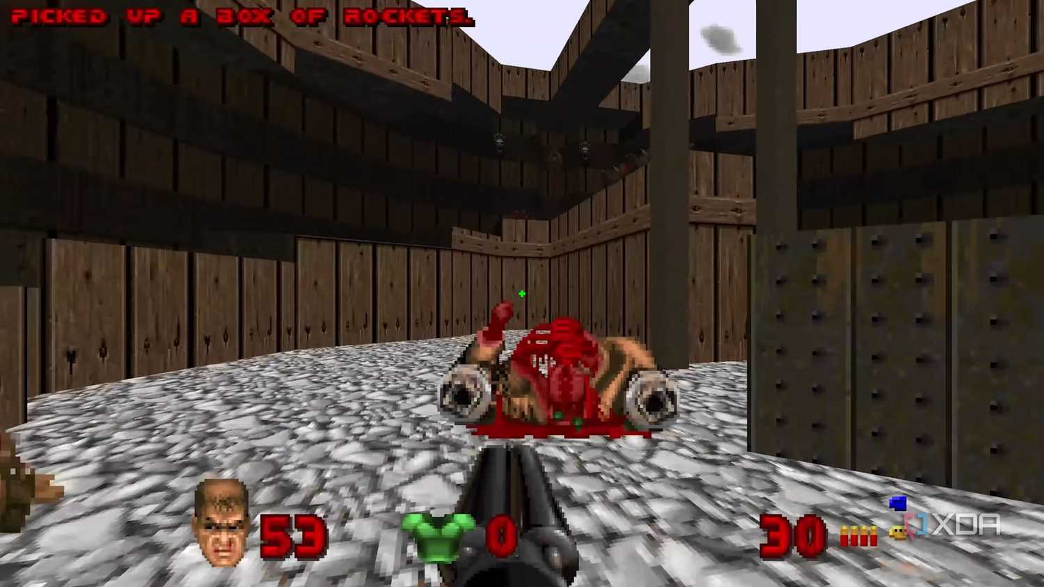 A screenshot from the modern Unity remaster of Doom.