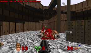 A screenshot from the modern Unity remaster of Doom.