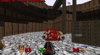 A screenshot from the modern Unity remaster of Doom.