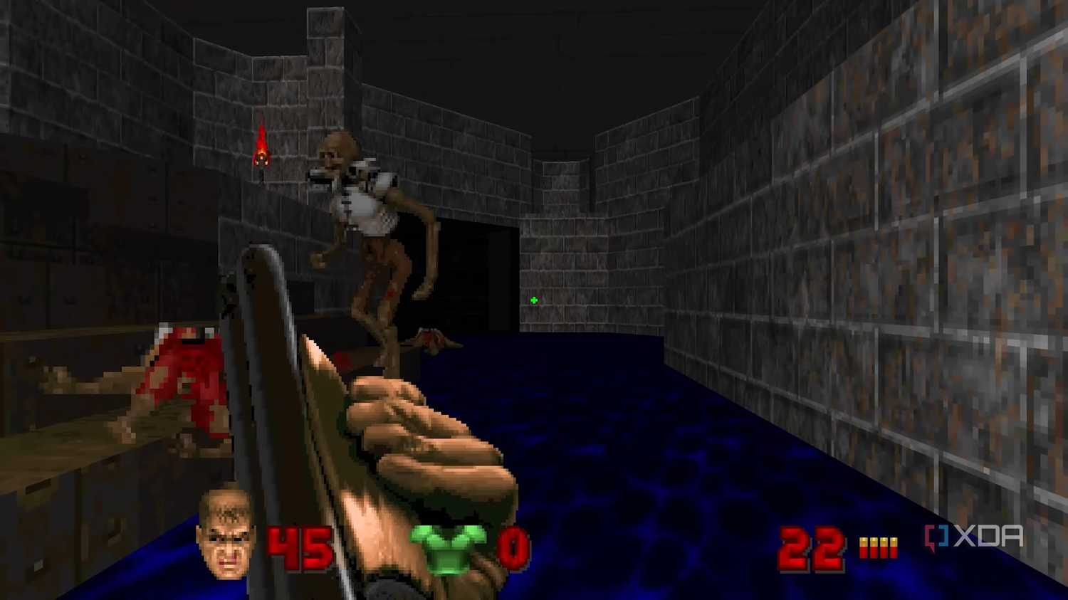 A screenshot from the modern Unity remaster of Doom.