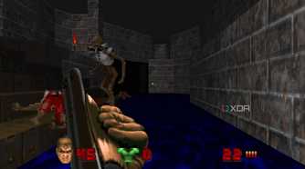 A screenshot from the modern Unity remaster of Doom.