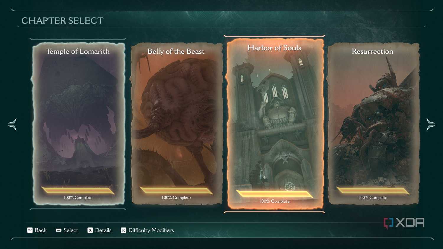 The level select screen in Doom: The Dark Ages.