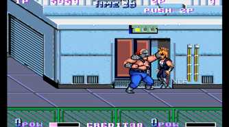 A screenshot from the arcade game Double Dragon II: The Revenge.