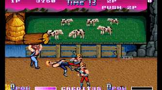 A screenshot from the arcade game Double Dragon II: The Revenge.