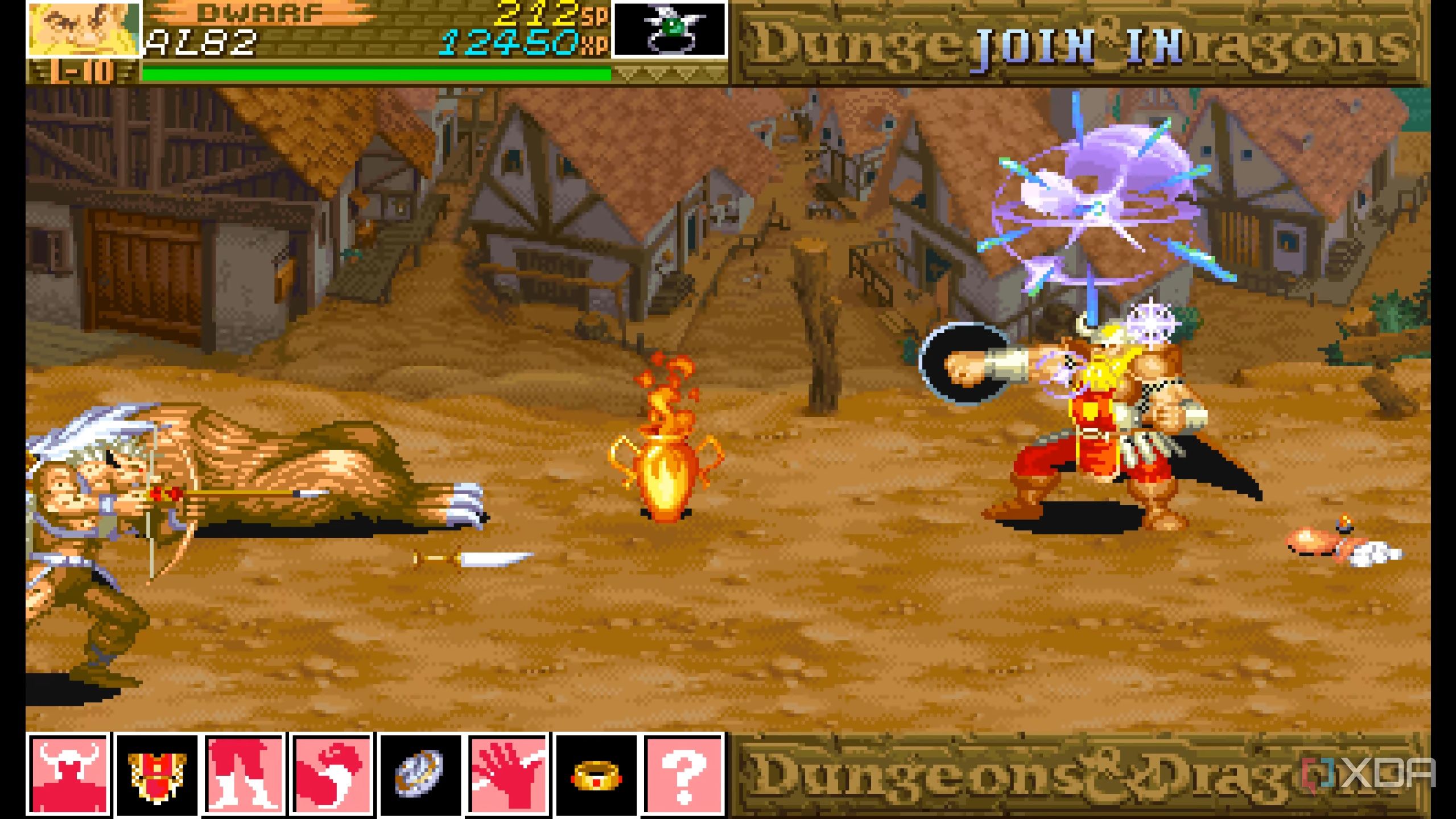 A screenshot from the arcade game Dungeons & Dragons: Shadow over Mystara.