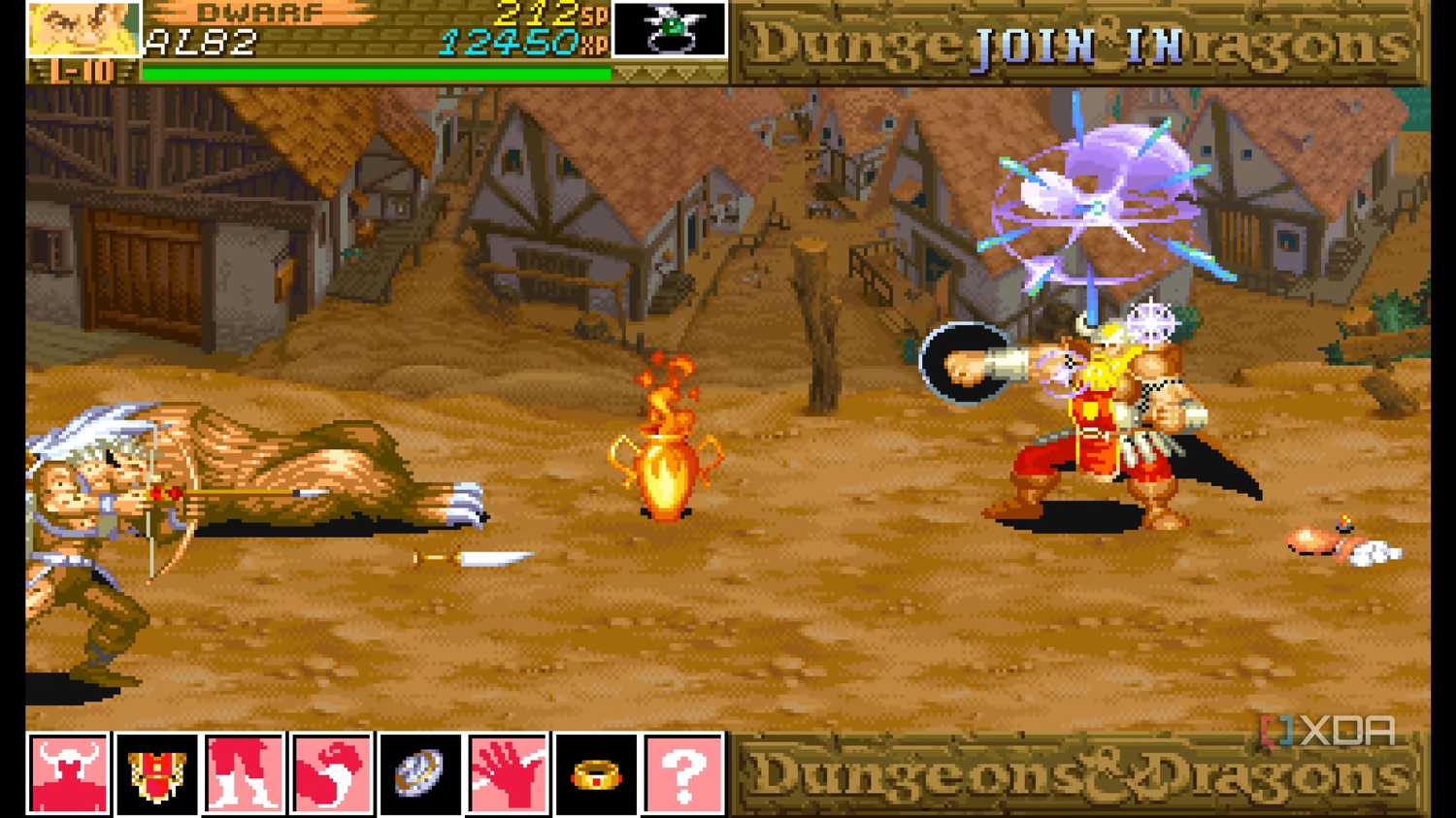 A screenshot from the arcade game Dungeons & Dragons: Shadow over Mystara.