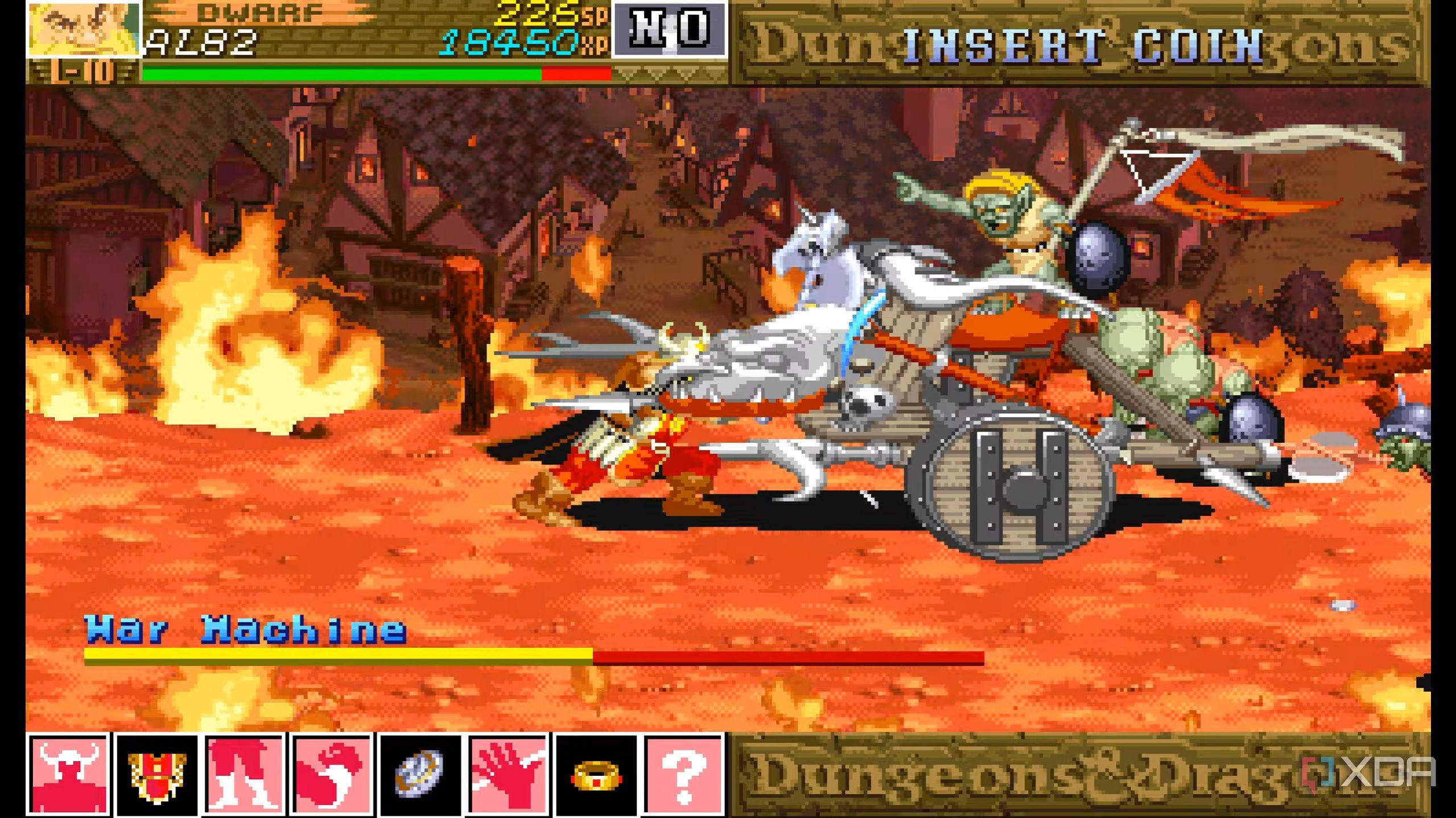 A screenshot from the arcade game Dungeons & Dragons: Shadow over Mystara.