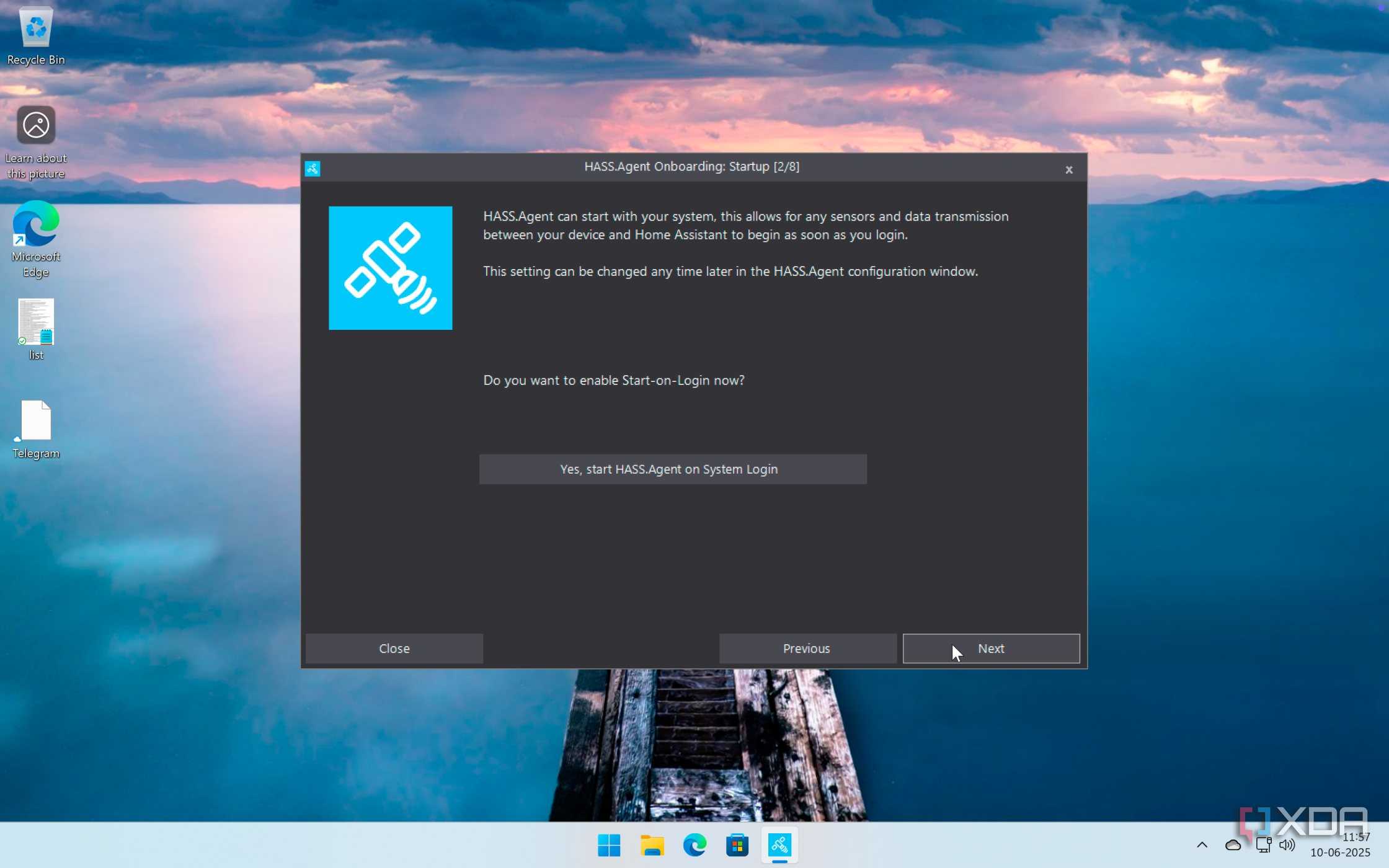 Enable Start-at-Login for HASS.Agent on Windows