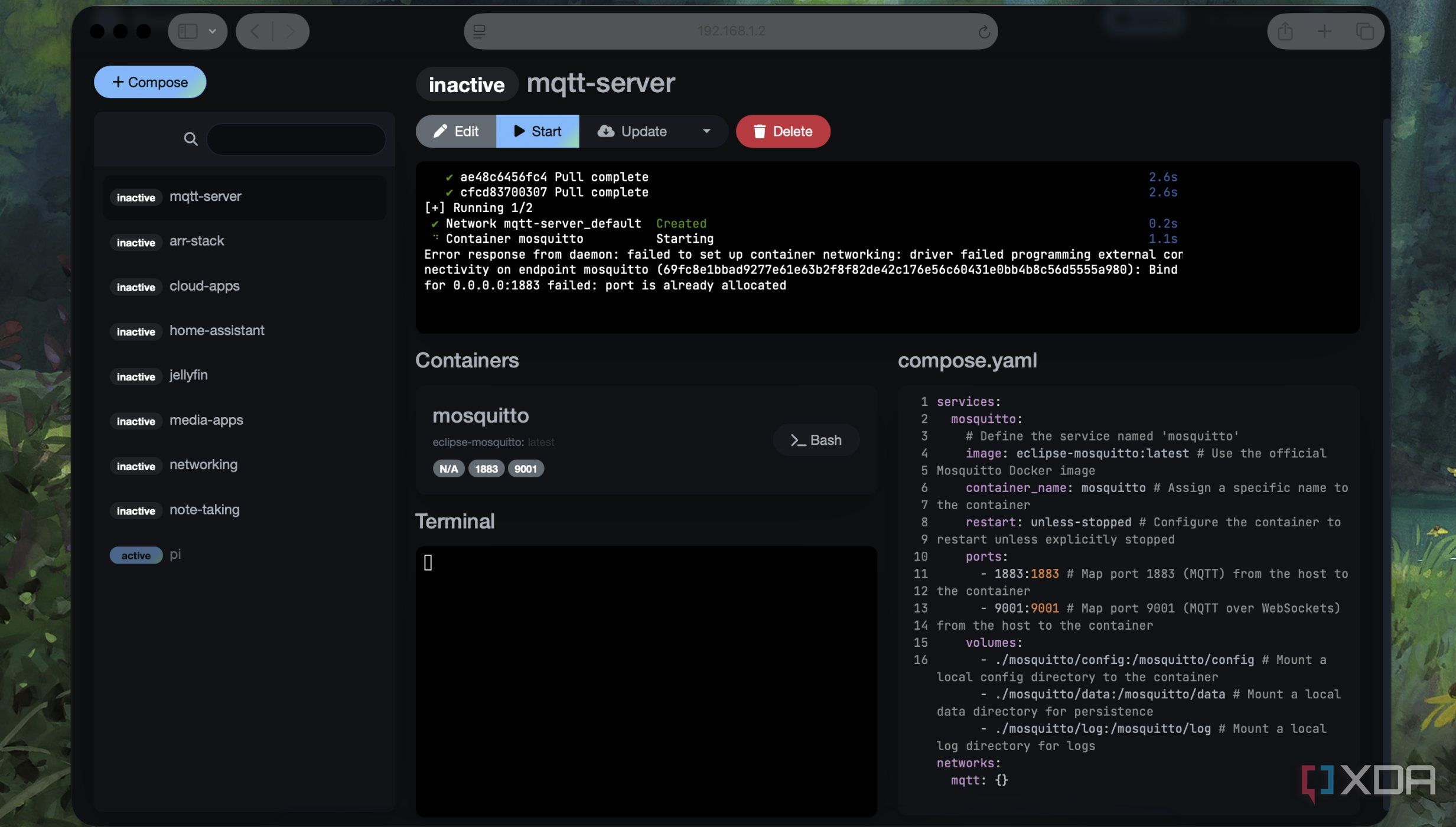 Error deploying a container in Dockge