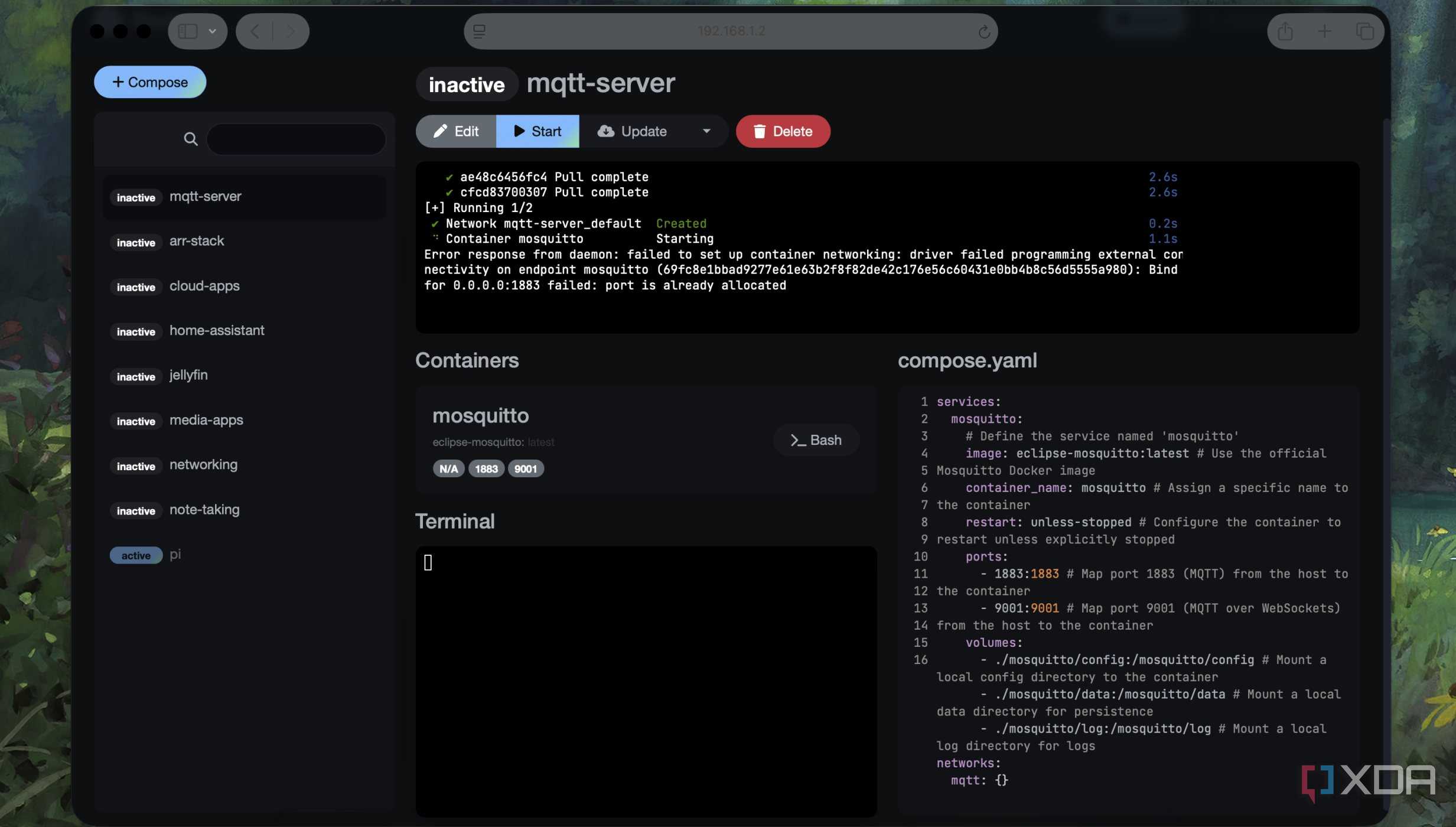 Error deploying a container in Dockge