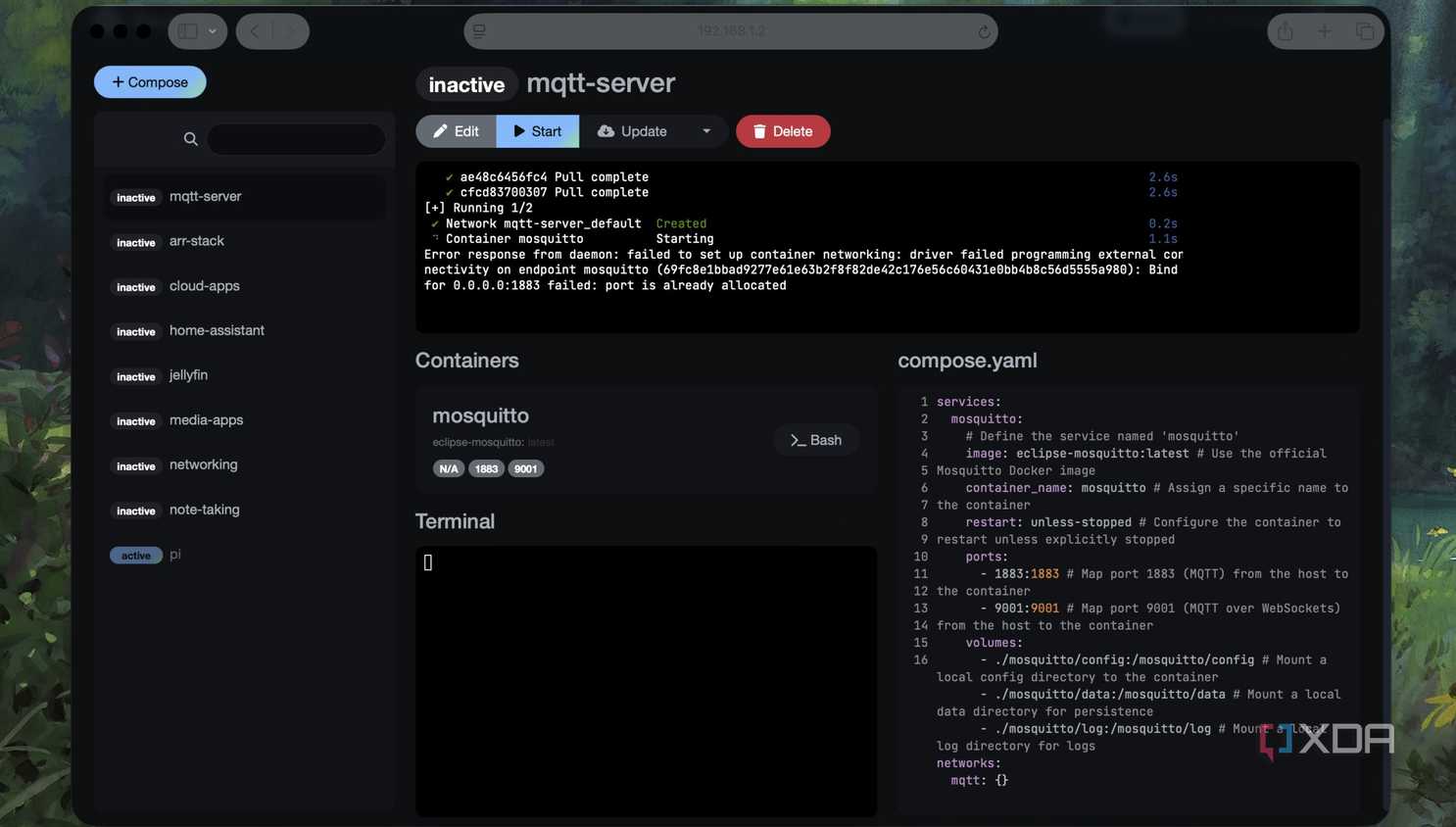 Error deploying a container in Dockge