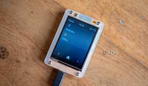 ESP32 Cheap Yellow Display showing light controls, the time, and the temperature