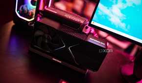 An image of a graphics processing unit installed externally.