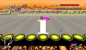 Gameplay from the SNES game F-Zero.