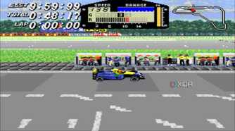 Screenshot from the SNES GAME F1 ROC: Race of Champions.