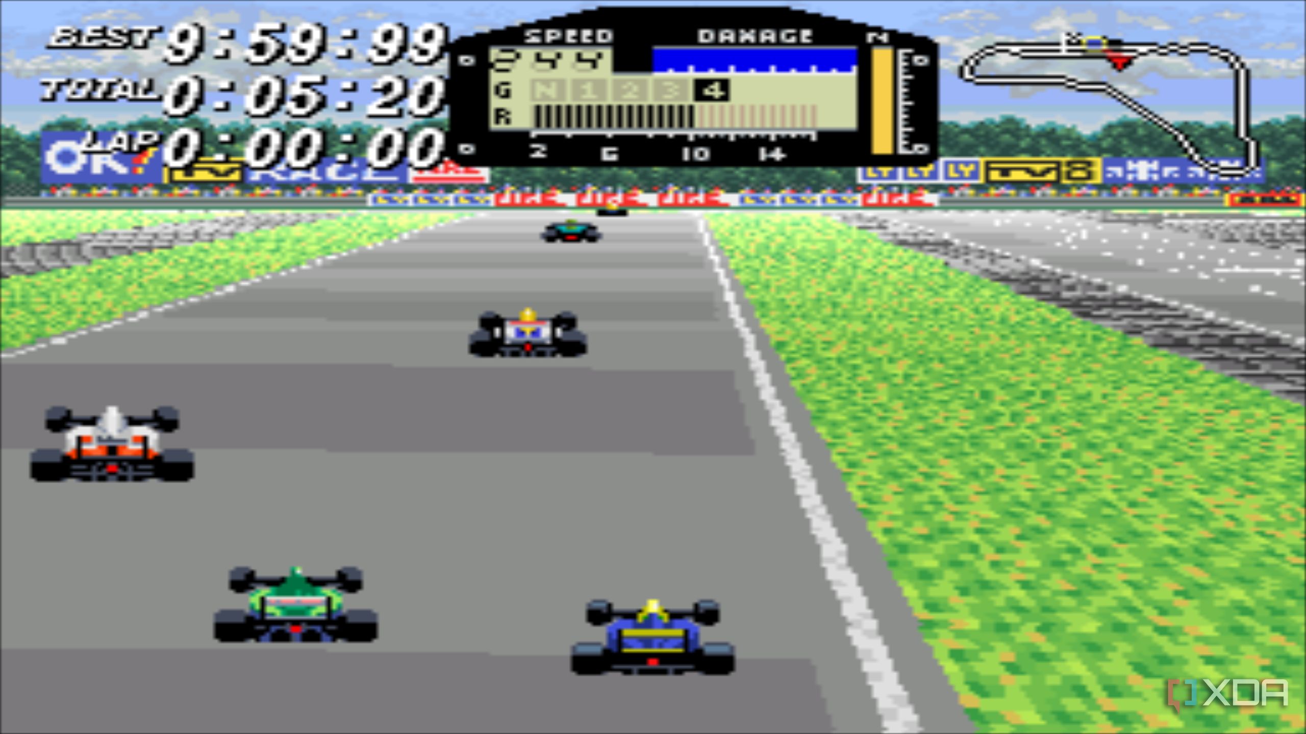 Screenshot from the SNES GAME F1 ROC: Race of Champions.