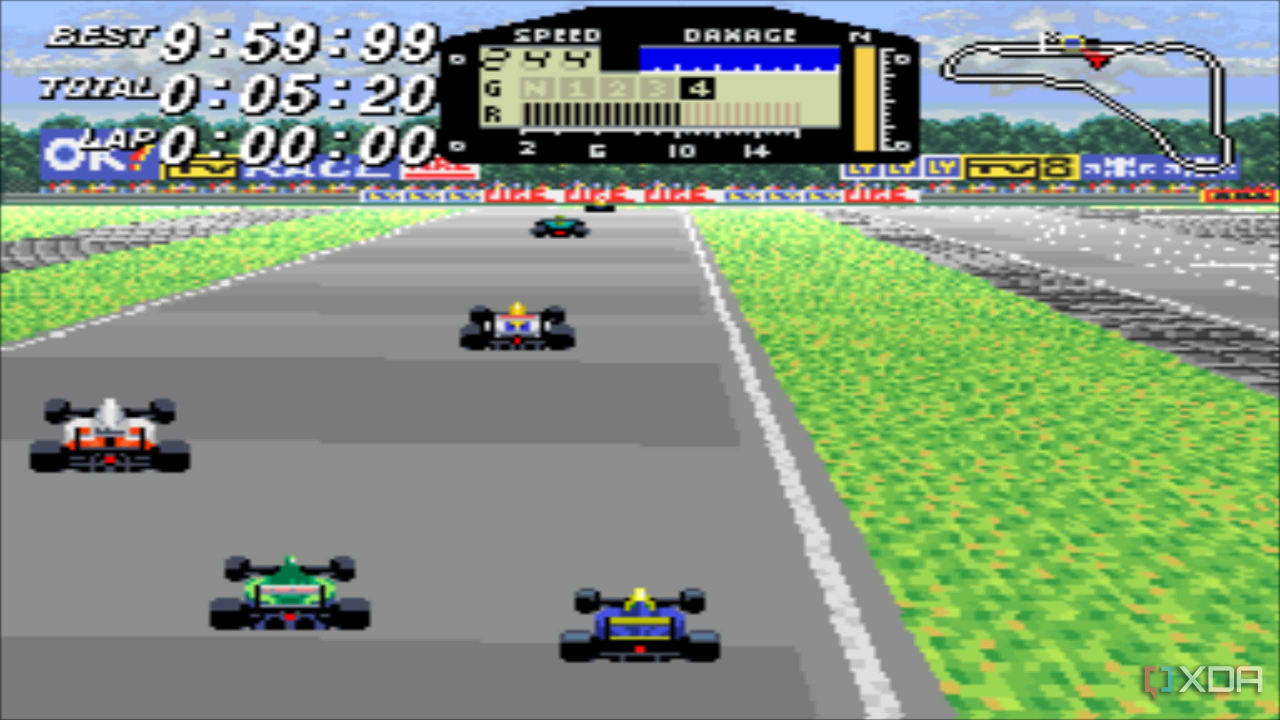 Screenshot from the SNES GAME F1 ROC: Race of Champions.