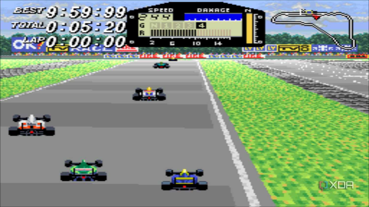 Screenshot from the SNES GAME F1 ROC: Race of Champions.