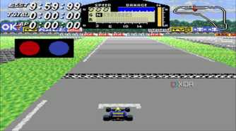 Screenshot from the SNES GAME F1 ROC: Race of Champions.