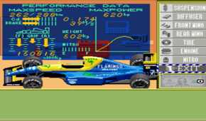 Screenshot from the SNES GAME F1 ROC: Race of Champions.