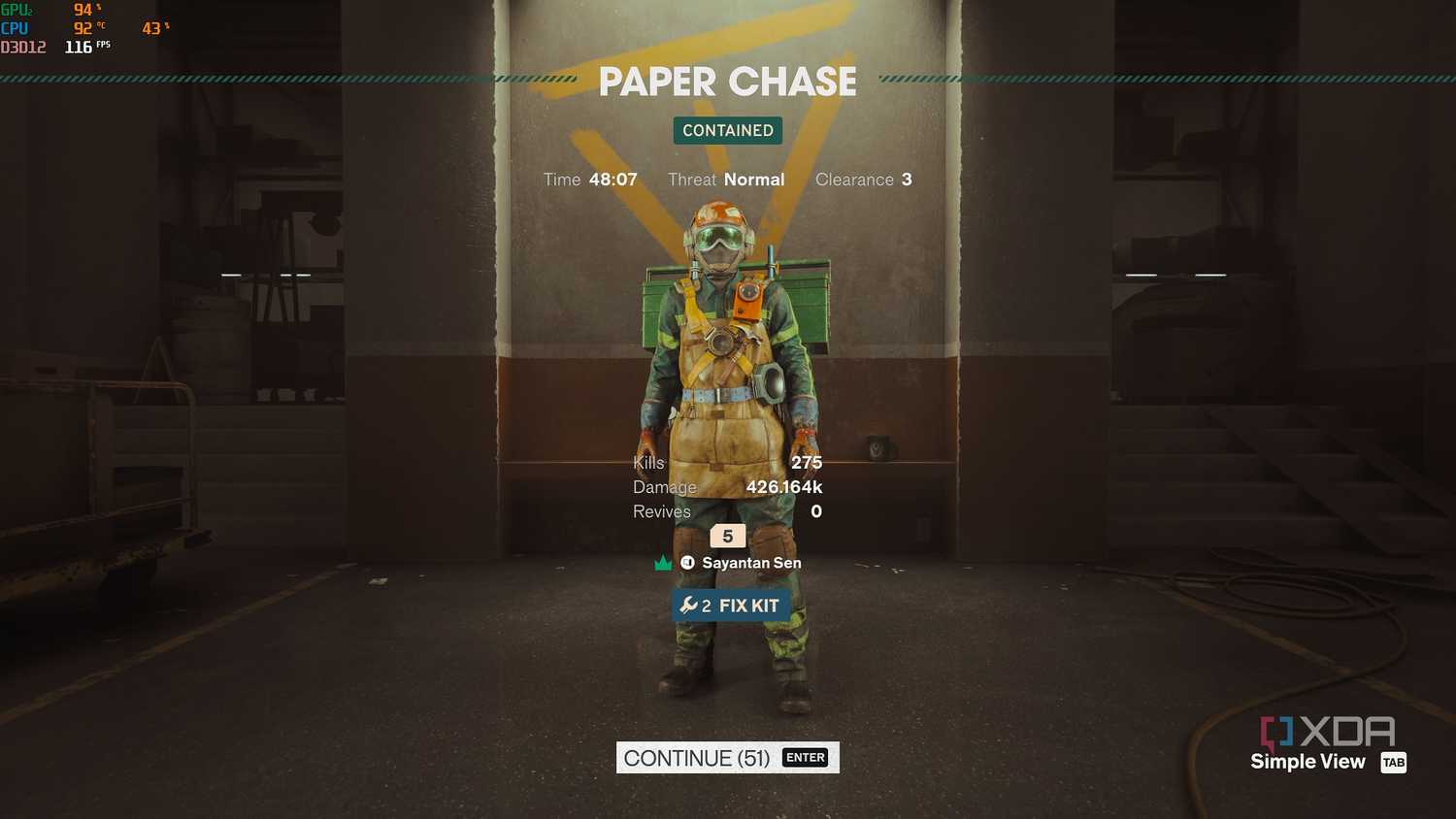 Solo gameplay in FBC Firebreak.