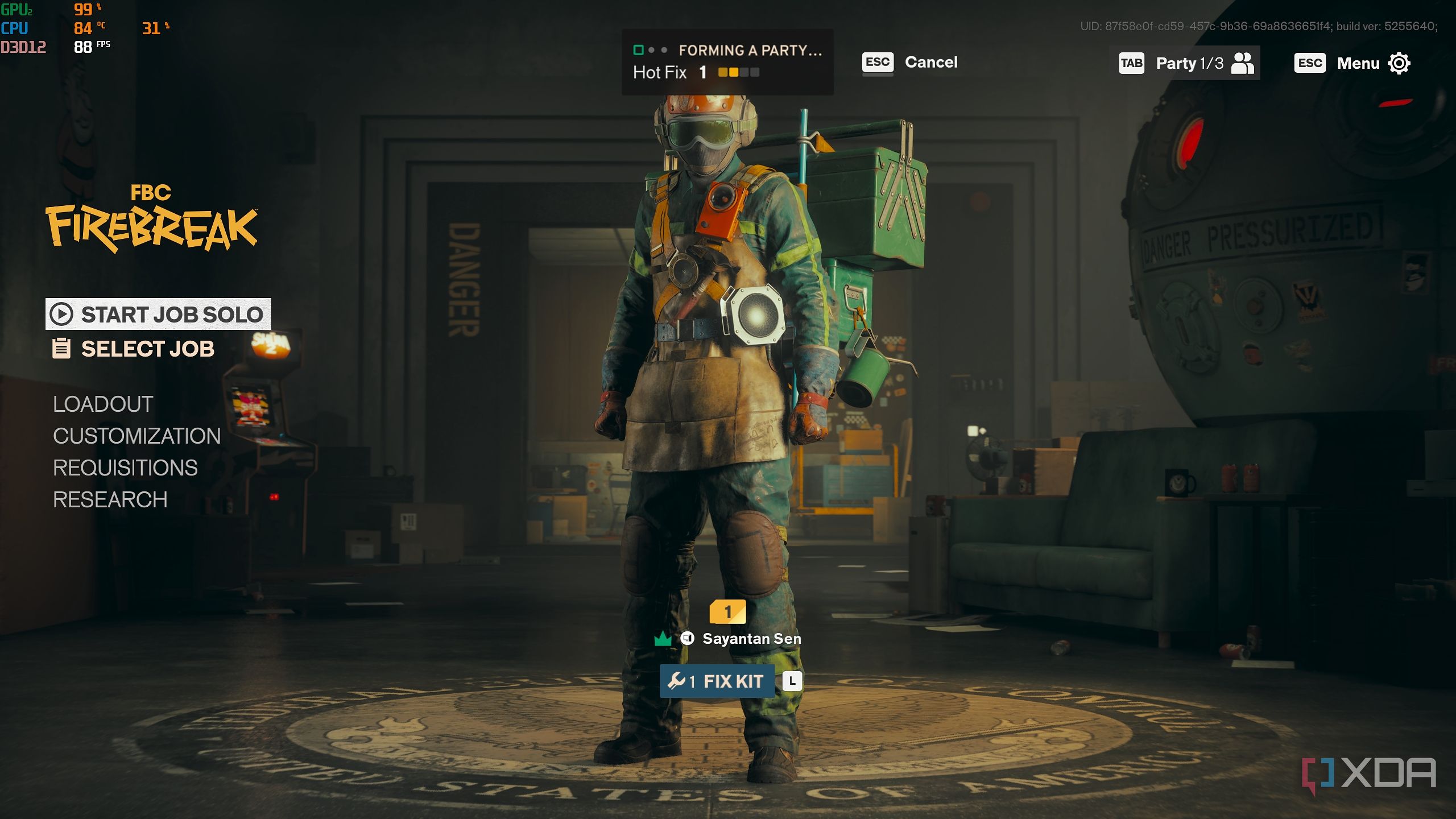 Solo gameplay in FBC Firebreak.