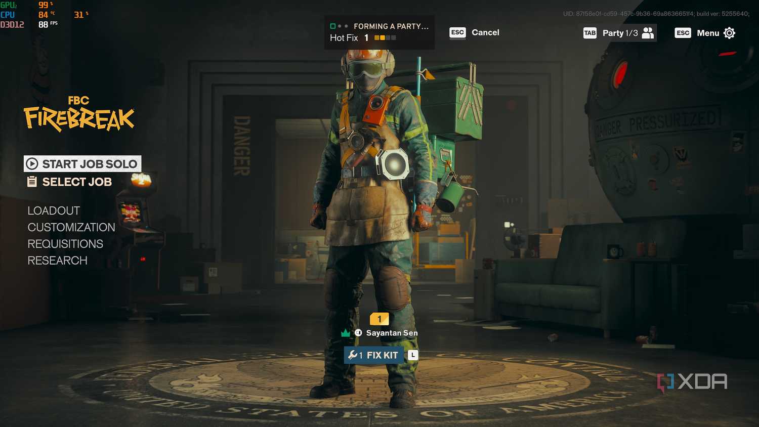 Solo gameplay in FBC Firebreak.