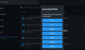 screenshot of filebrowser webui downloadpage