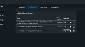 screenshot of filebrowser webui filesharing dashboard