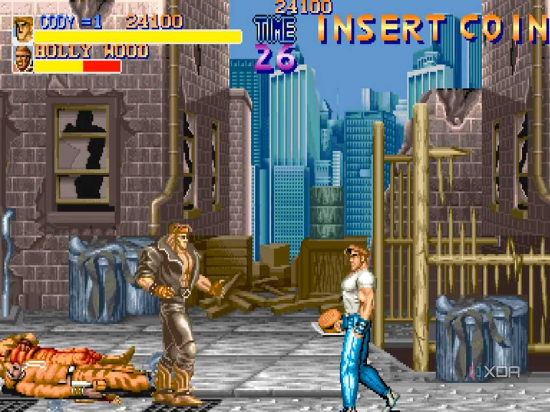 A screenshot from the arcade game Final Fight.