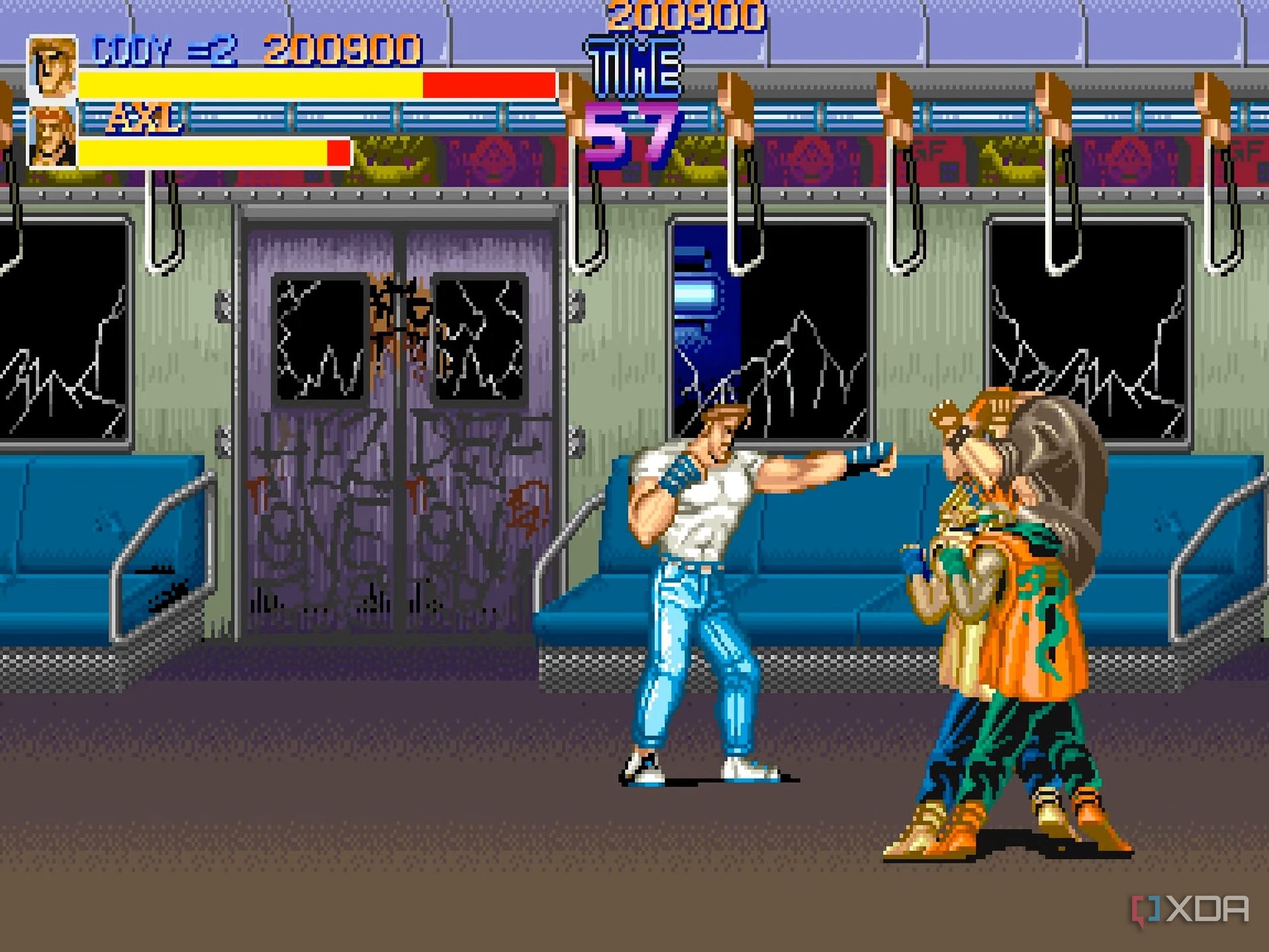 A screenshot from the arcade game Final Fight.