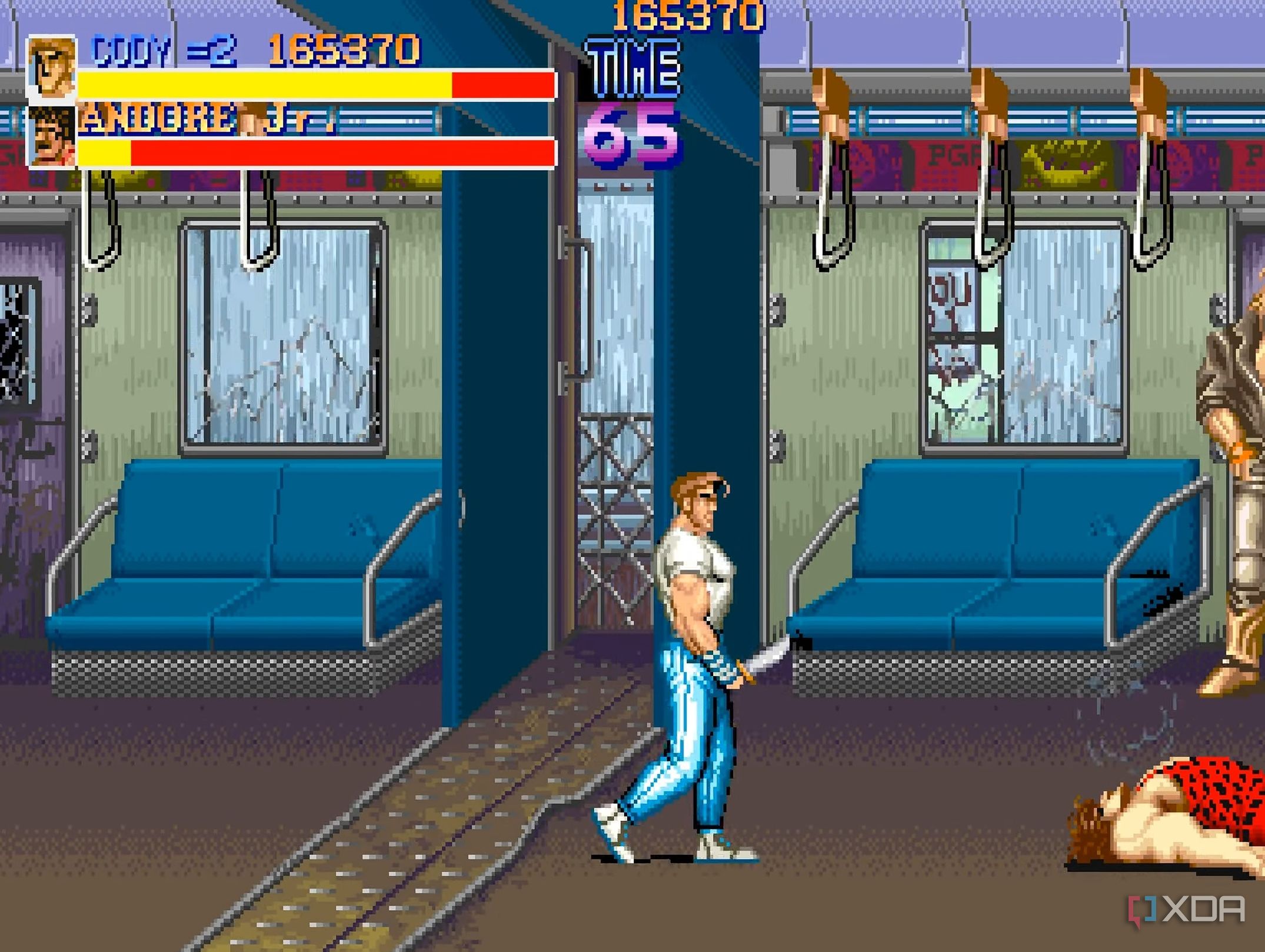 A screenshot from the arcade game Final Fight.