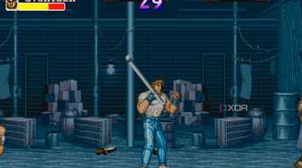A screenshot from the arcade game Final Fight.