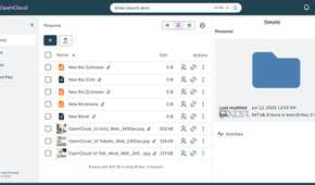 Folder details in OpenCloud
