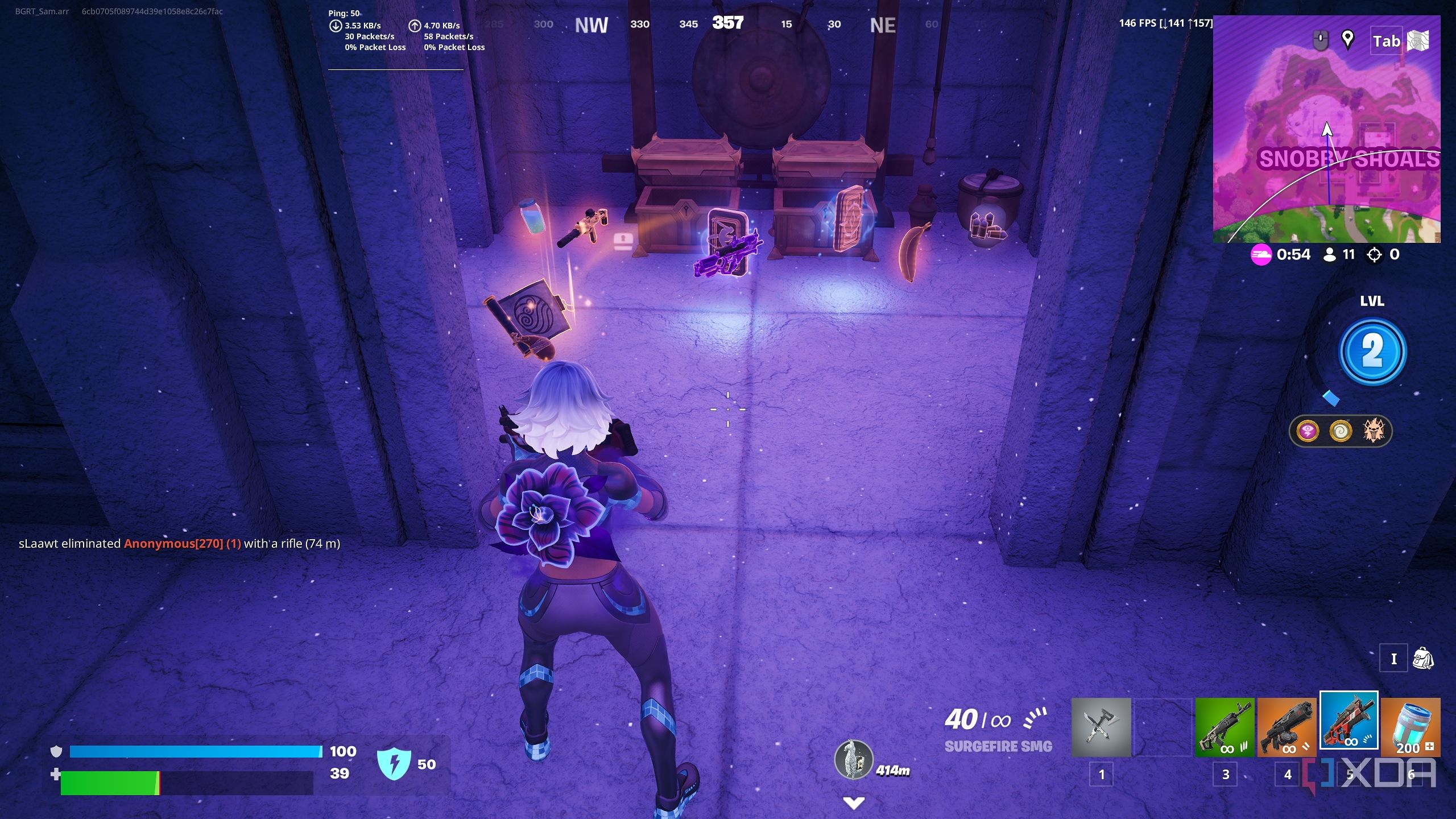 Bending scrolls and golden weapons in the Blitz Royale mode in Fortnite.