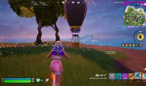 Sabrina Carpenter running towards a black supply drop in the Blitz Royale mode in Fortnite.