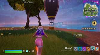 Sabrina Carpenter running towards a black supply drop in the Blitz Royale mode in Fortnite.