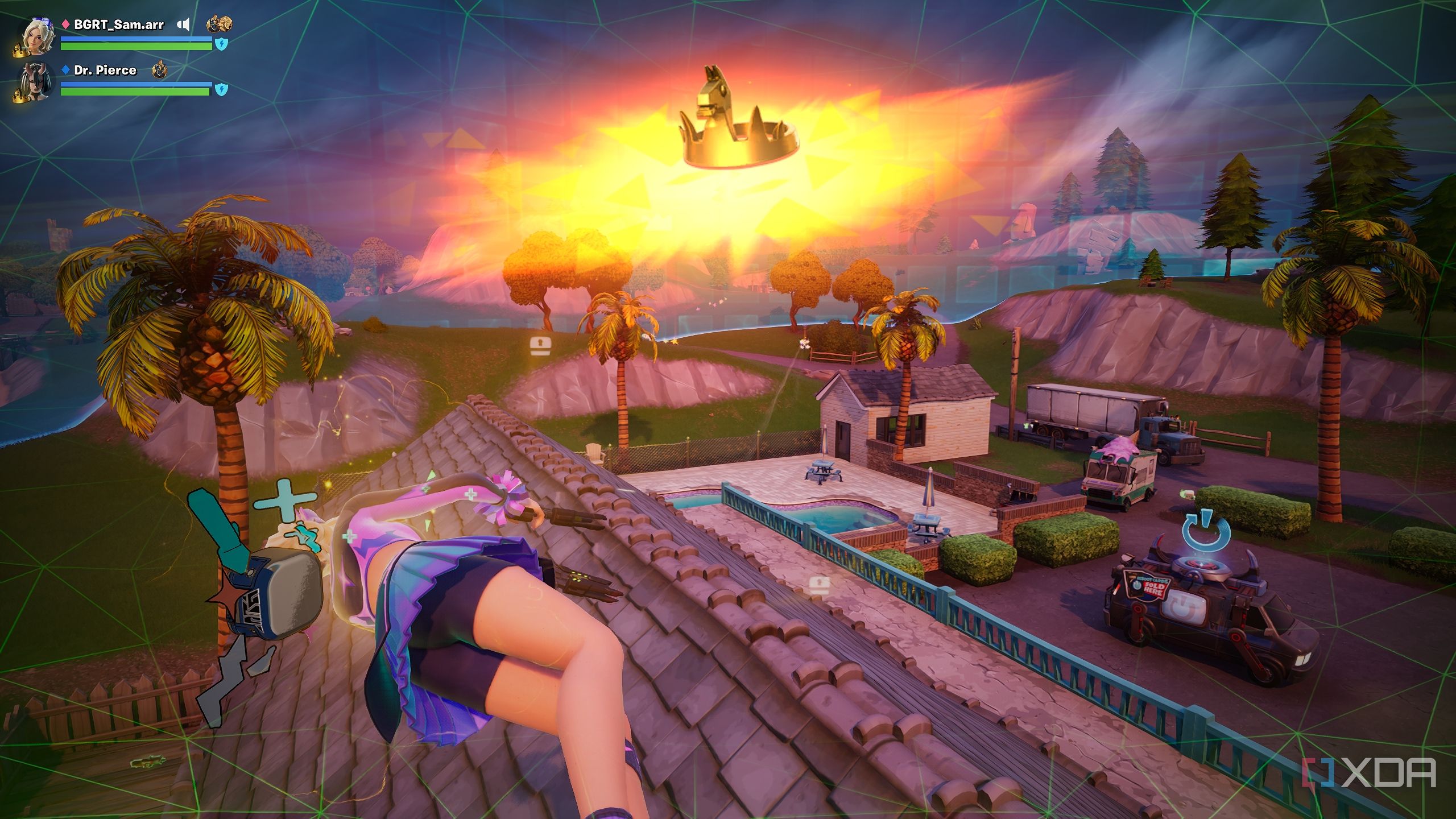 Haylee Skye shootdodging in the Blitz Royale mode in Fortnite.