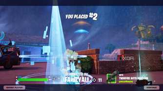Placing number 2 in the Blitz Royale mode in Fortnite.