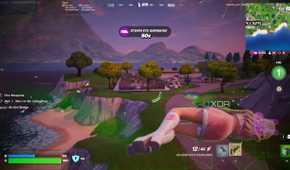 Sabrina Carpenter using Killswitch Revolvers in the Blitz Royale mode in Fortnite.