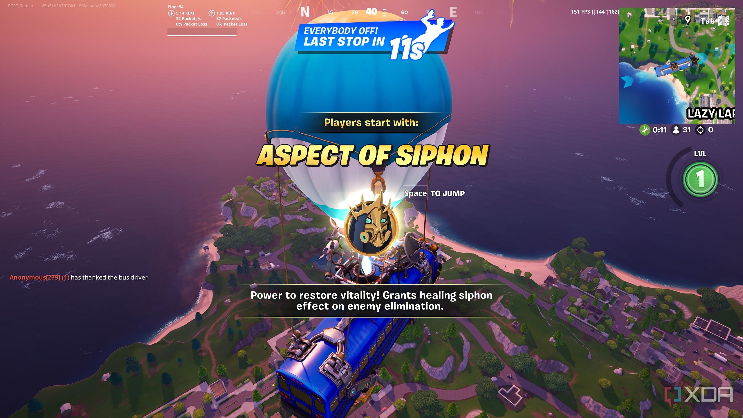A medallion spawning for everyone in the lobby in the Blitz Royale mode in Fortnite.