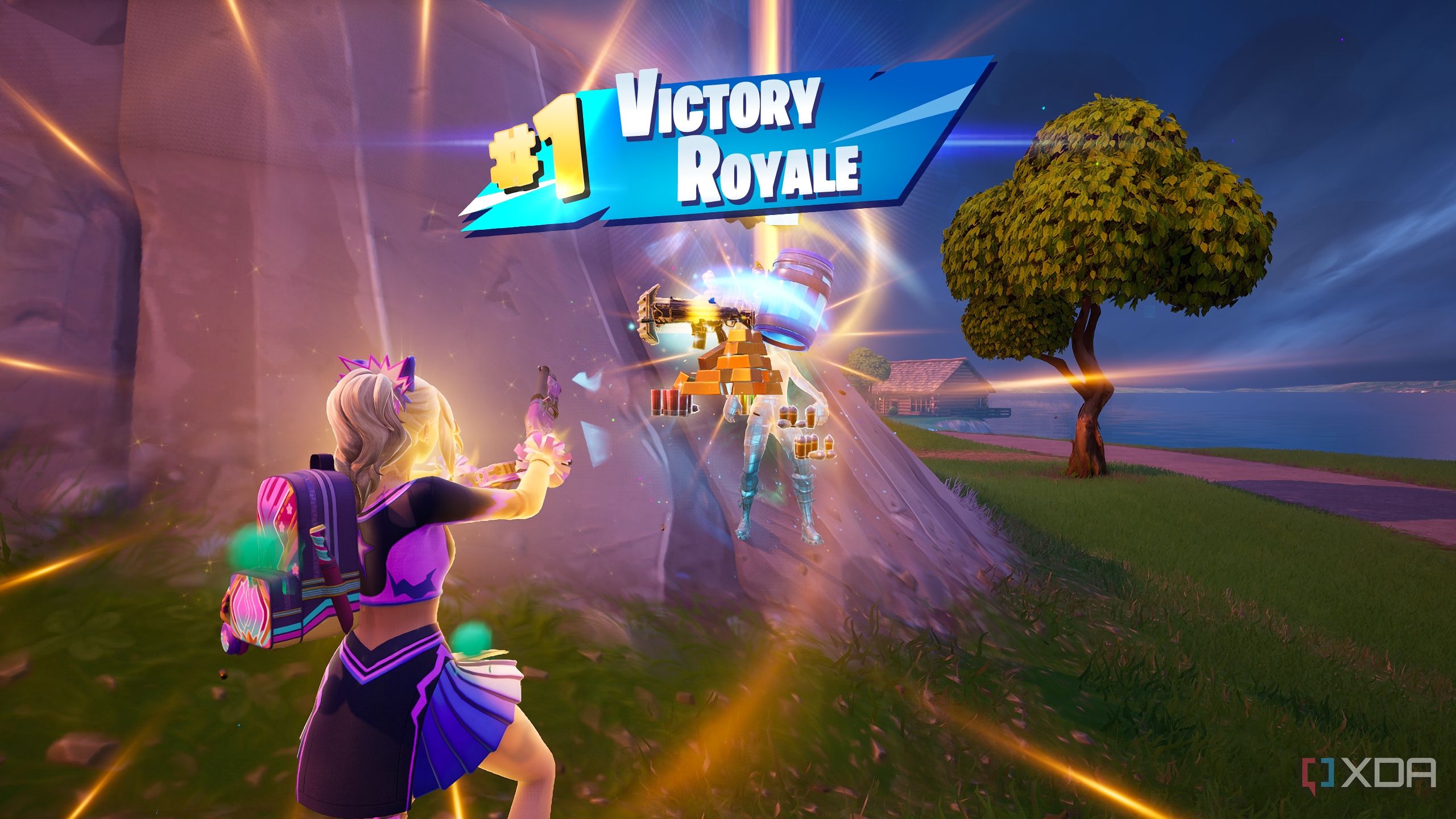 Haylee Sky winning a victory royale in the Blitz Royale mode in Fortnite.