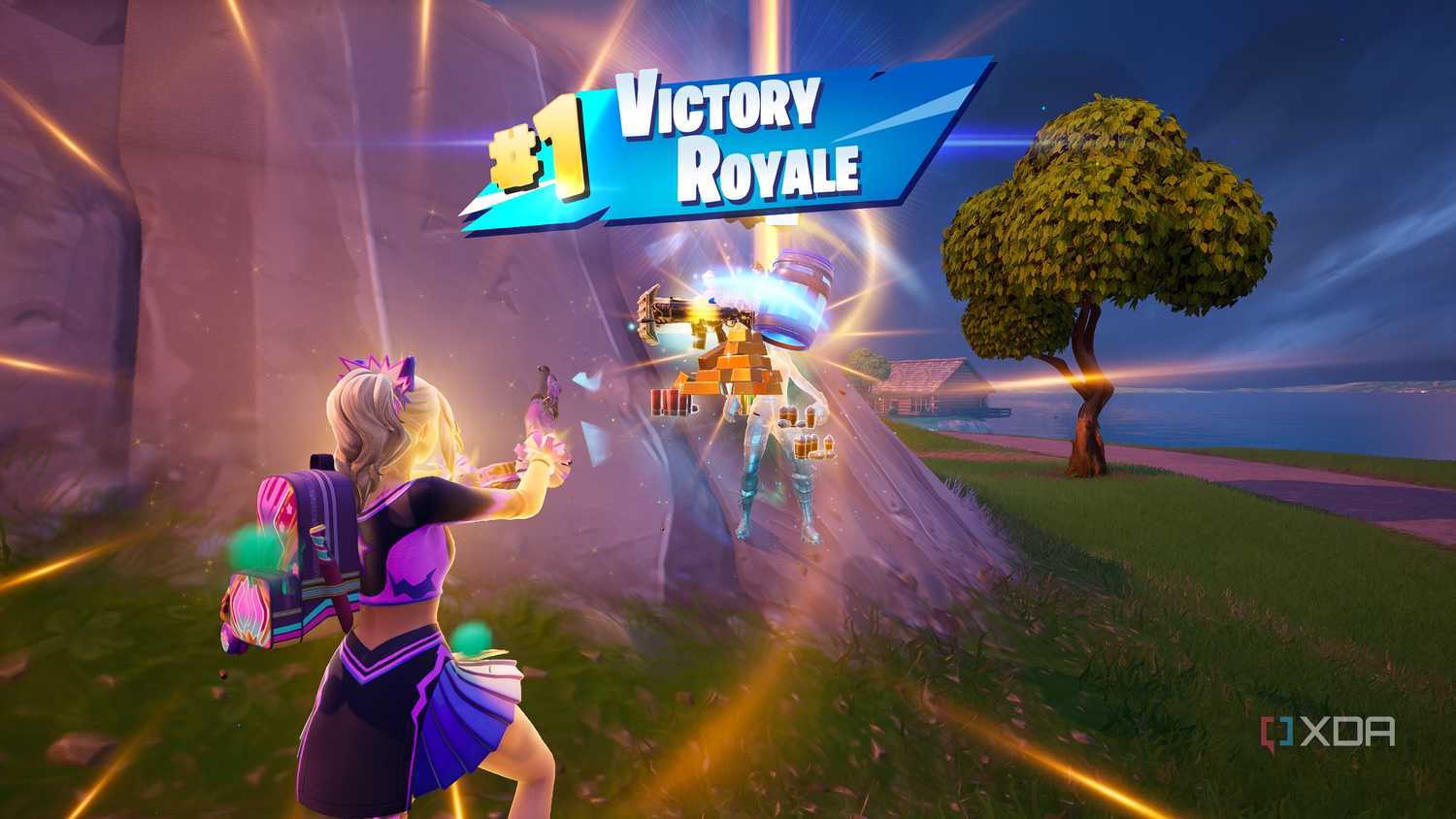 Haylee Sky winning a victory royale in the Blitz Royale mode in Fortnite.
