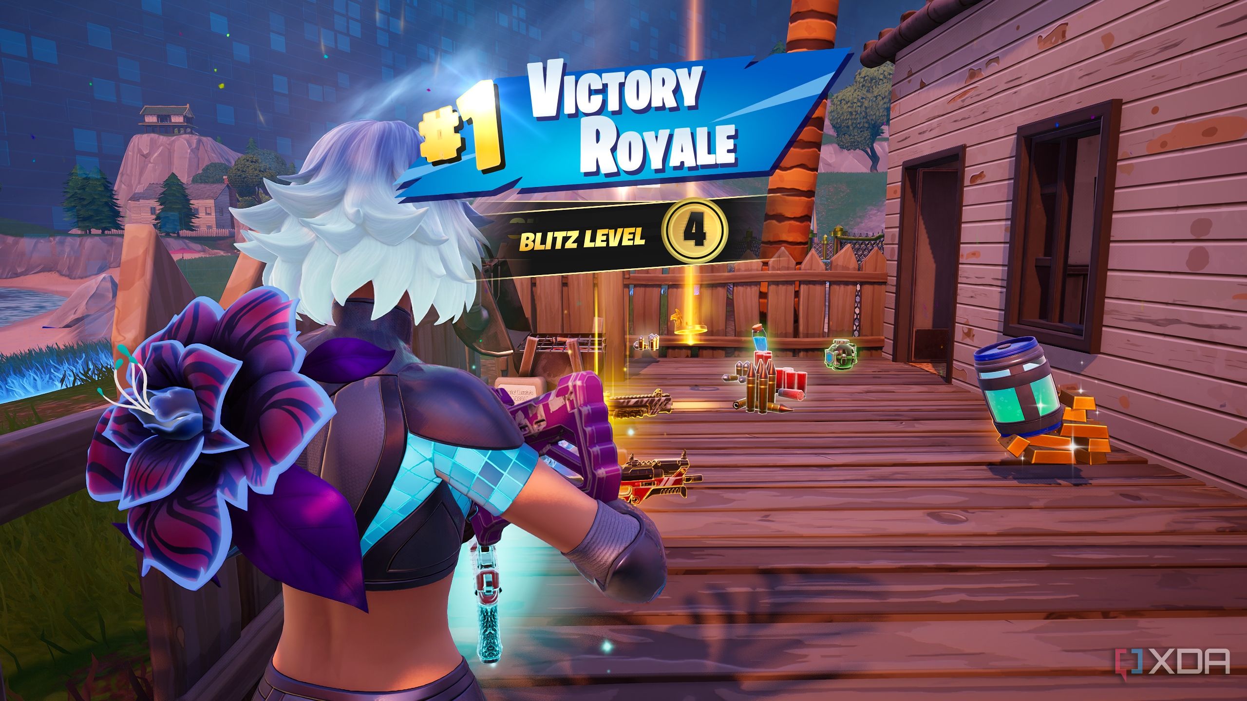 Victory royale in the Blitz Royale mode in Fortnite.