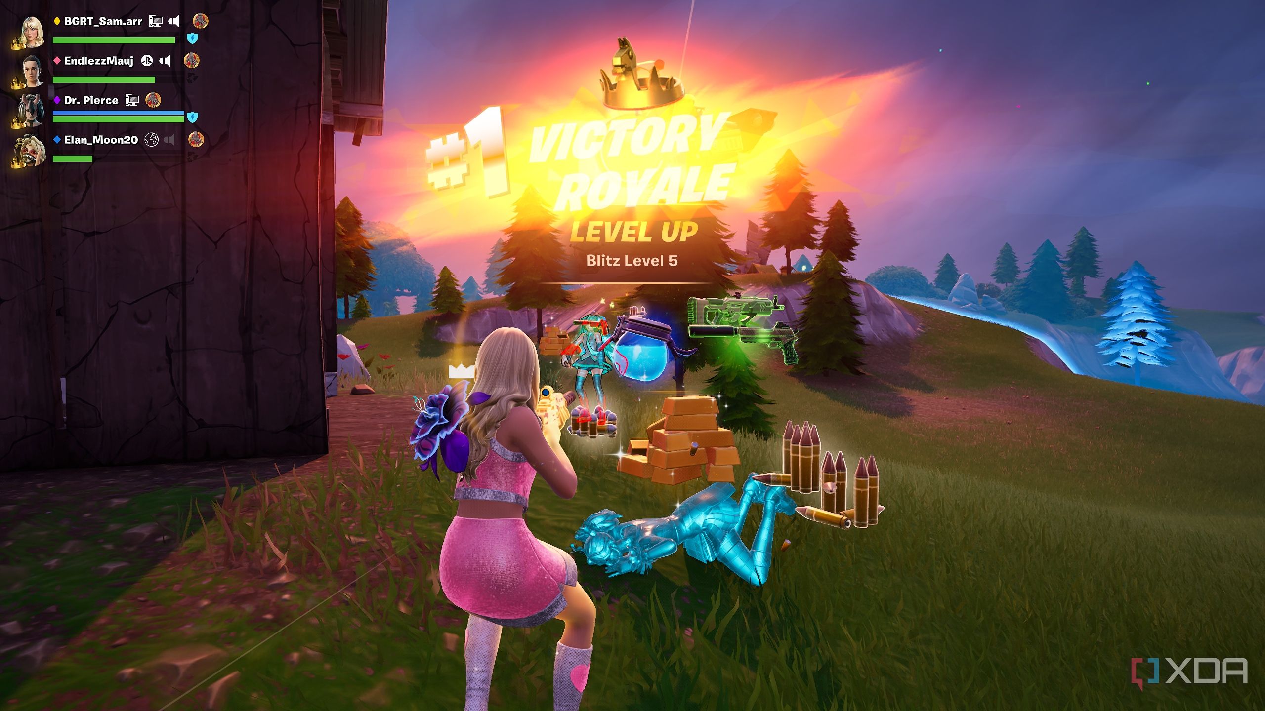 A victory royale in the Blitz Royale mode in Fortnite.